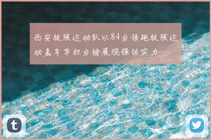 西安极限运动队以84分领跑极限运动嘉年华积分榜展现强劲实力
